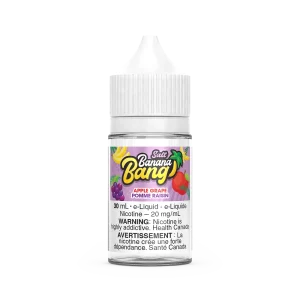 Banana Bang 30mL salt nicotine e-liquid featuring a smooth banana base and BOLD nicotine options; available for Calgary vape delivery.