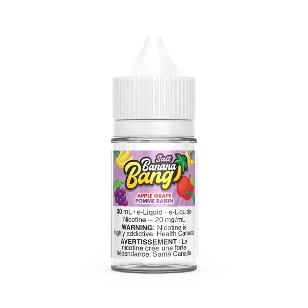 Banana Bang 30mL salt nicotine e-liquid featuring a smooth banana base and BOLD nicotine options; available for Calgary vape delivery.