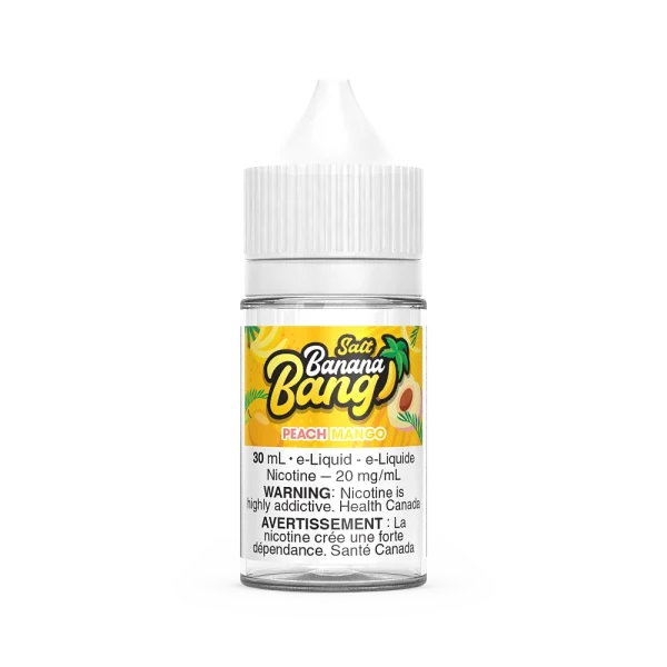 Banana Bang 30mL salt nicotine e-liquid featuring a smooth banana base and BOLD nicotine options; available for Calgary vape delivery.