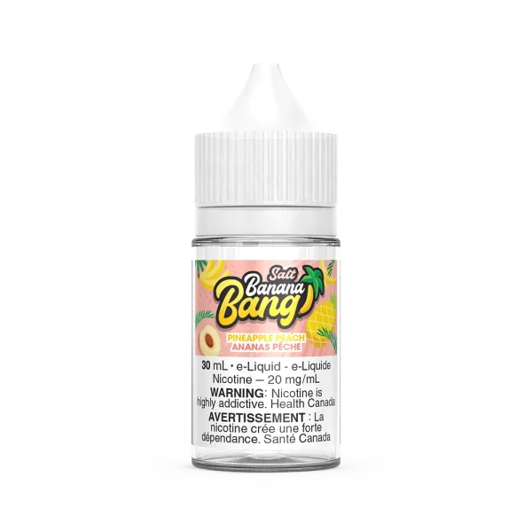 Banana Bang 30mL salt nicotine e-liquid featuring a smooth banana base and BOLD nicotine options; available for Calgary vape delivery.