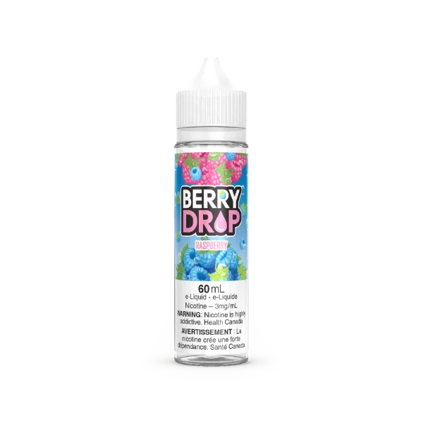 Berry Drop 60mL freebase e-liquid with 70VG/30PG ratio and sour blue raspberry base; available for Calgary delivery.