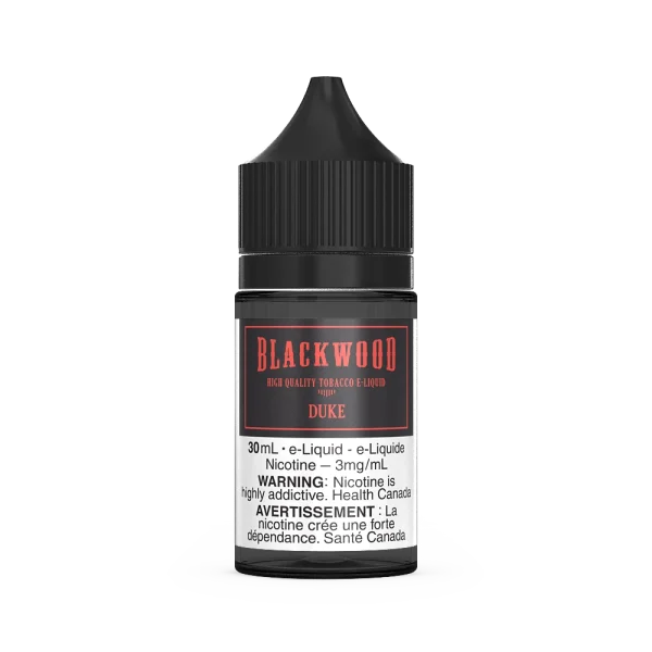 Blackwood 30mL freebase tobacco e-liquid with 65VG/35PG ratio and various oak and spice notes; available for Calgary delivery.