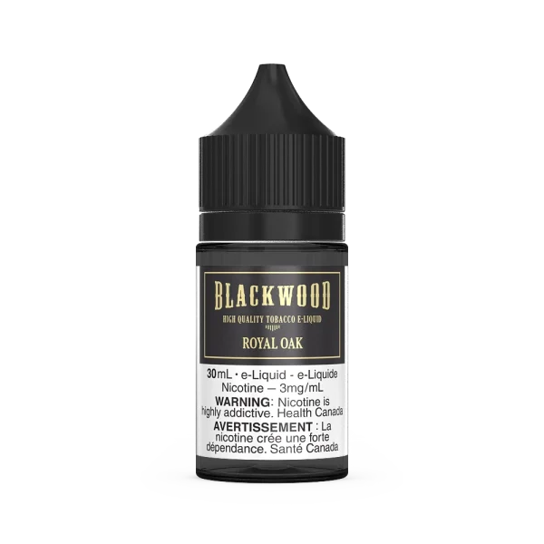 Blackwood 30mL freebase tobacco e-liquid with 65VG/35PG ratio and various oak and spice notes; available for Calgary delivery.