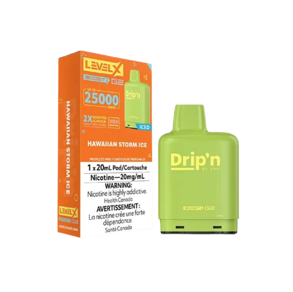 Level X Drip'n Boost G2 25K Pods 2% disposable vape angle view