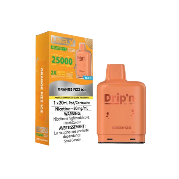 Level X Drip'n Boost G2 25K Pods 2% disposable vape detail