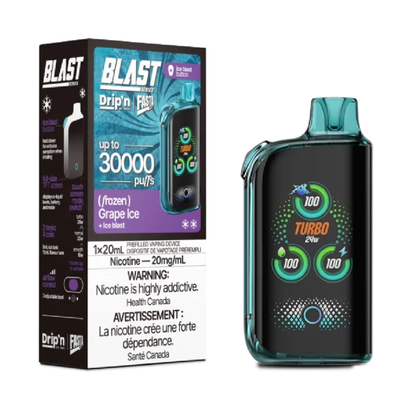 Drip'n Fasta Blast 30K 2% disposable vape angle view