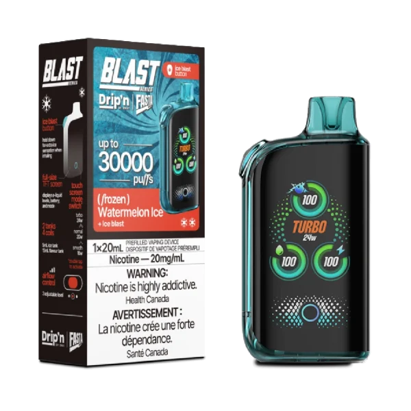 Drip'n Fasta Blast 30K 2% disposable vape angle view