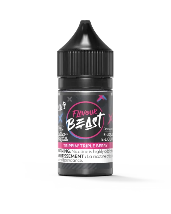 Flavour Beast 30mL salt nicotine e-liquid with 40VG/60PG ratio and intense fruit flavors; available for Calgary delivery.