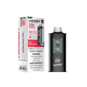 Flavour Beast Unleashed DCP 20 disposable vape with 20mL capacity, 3-mode firing system, and 1000mAh battery; available for Calgary delivery.