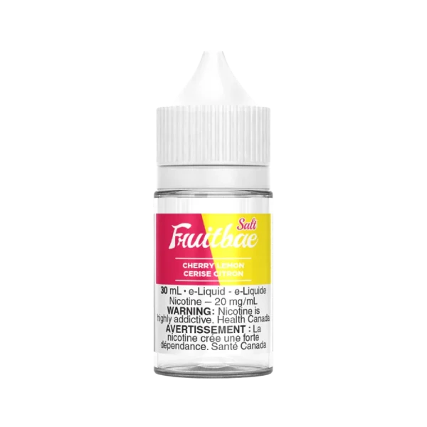 Fruitbae 30ml salt nicotine e-liquid bottle with fruit flavours and bold throat hit; available for Calgary vape delivery.