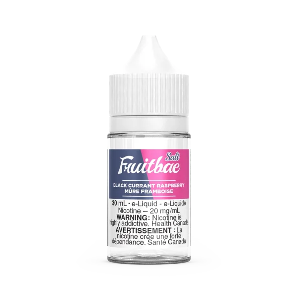 Fruitbae 30ml salt nicotine e-liquid bottle with fruit flavours and bold throat hit; available for Calgary vape delivery.