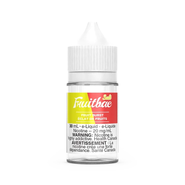 Fruitbae 30ml salt nicotine e-liquid bottle with fruit flavours and bold throat hit; available for Calgary vape delivery.