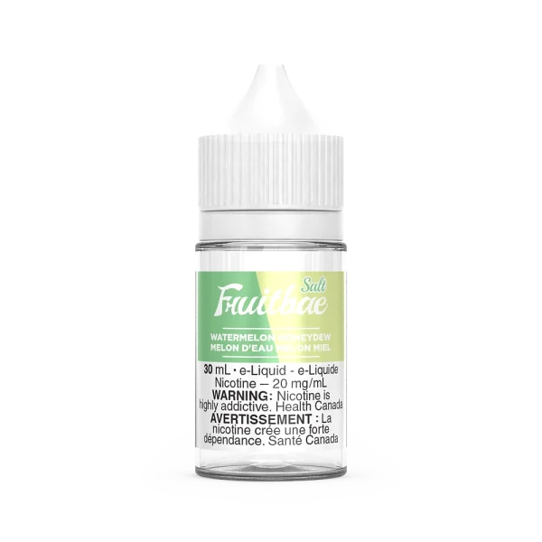 Fruitbae 30ml salt nicotine e-liquid bottle with fruit flavours and bold throat hit; available for Calgary vape delivery.