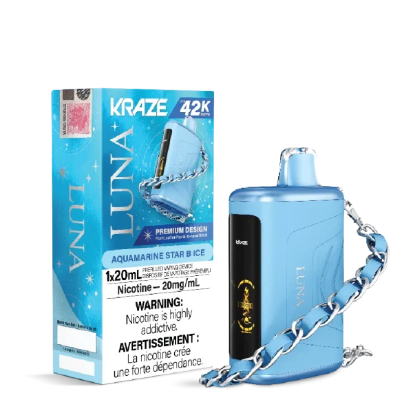 Kraze Luna 2% disposable vape angle view