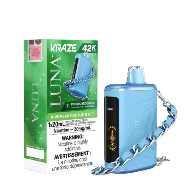 Kraze Luna 2% disposable vape angle view