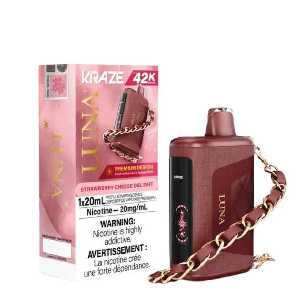 Kraze Luna 2% disposable vape angle view