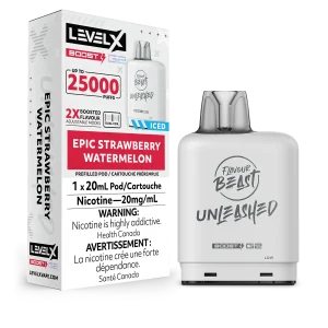Level X Unleashed Boost G2 25,000 puff pod with 20mL capacity, triple-mode firing, and dual mesh coils; available for Same Day Calgary delivery.