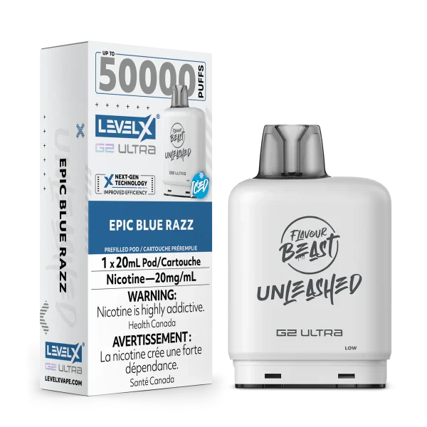 Level X Unleashed Boost G2 25,000 puff pod with 20mL capacity, triple-mode firing, and dual mesh coils; available for Same Day Calgary delivery.