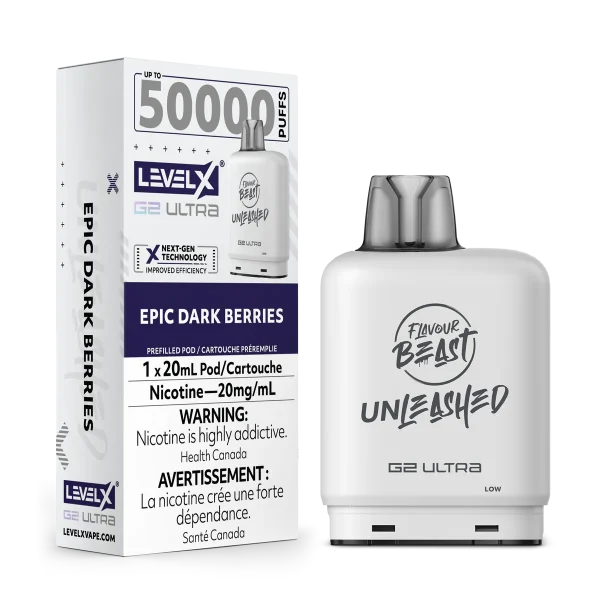 Level X Unleashed Boost G2 25,000 puff pod with 20mL capacity, triple-mode firing, and dual mesh coils; available for Same Day Calgary delivery.
