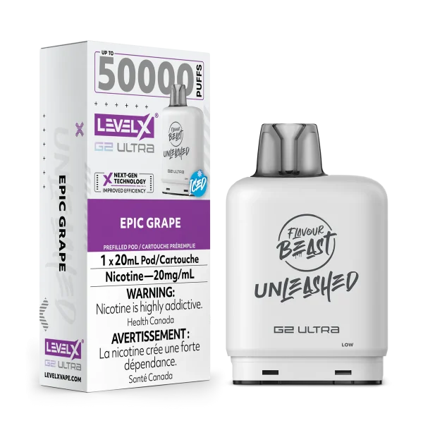 Level X Unleashed Boost G2 25,000 puff pod with 20mL capacity, triple-mode firing, and dual mesh coils; available for Same Day Calgary delivery.