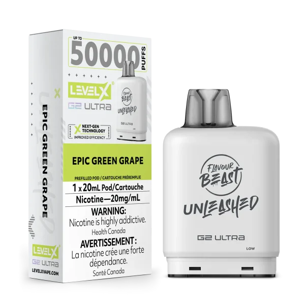 Level X Unleashed Boost G2 25,000 puff pod with 20mL capacity, triple-mode firing, and dual mesh coils; available for Same Day Calgary delivery.