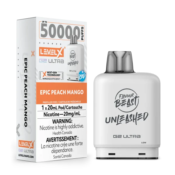 Level X Unleashed Boost G2 25,000 puff pod with 20mL capacity, triple-mode firing, and dual mesh coils; available for Same Day Calgary delivery.