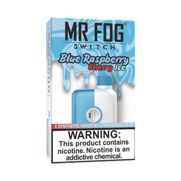 Mr. Fog Switch disposable vape with 5,500 puffs, 15mL e-liquid capacity, and adjustable airflow; available for same-day Calgary delivery.