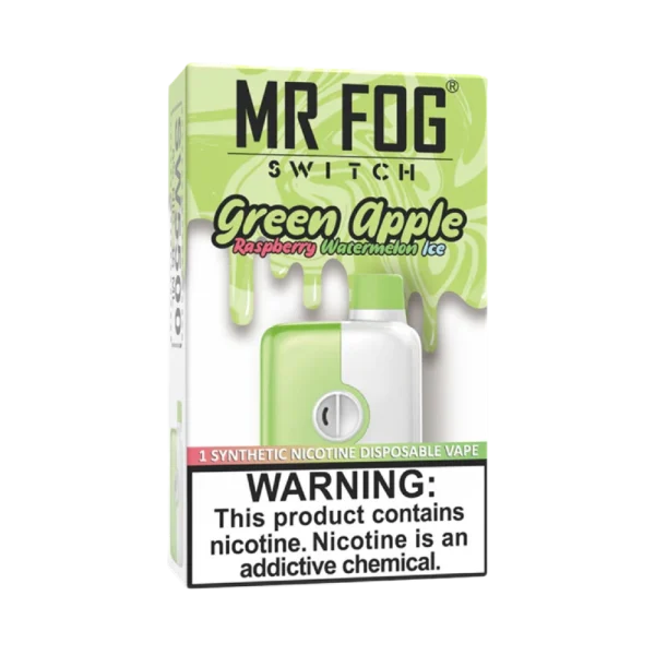 Mr. Fog Switch disposable vape with 5,500 puffs, 15mL e-liquid capacity, and adjustable airflow; available for same-day Calgary delivery.