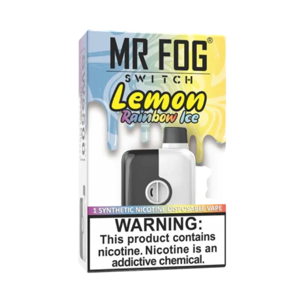 Mr. Fog Switch disposable vape with 5,500 puffs, 15mL e-liquid capacity, and adjustable airflow; available for same-day Calgary delivery.