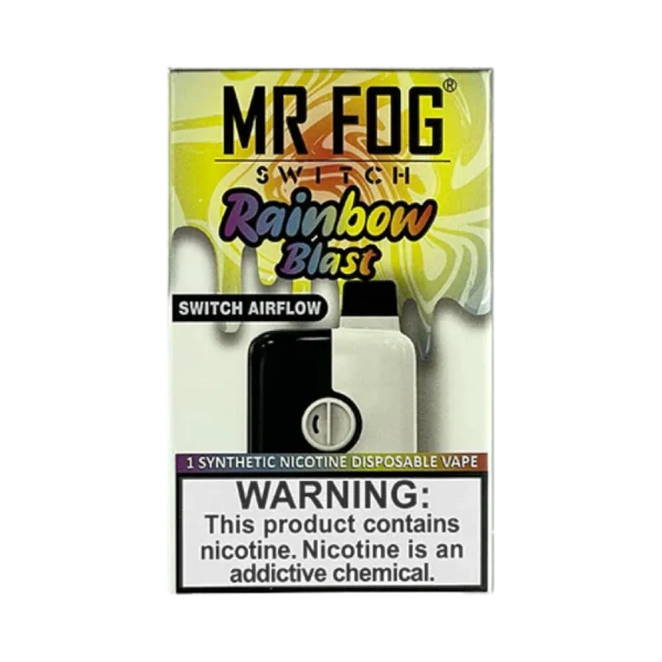 Mr. Fog Switch disposable vape with 5,500 puffs, 15mL e-liquid capacity, and adjustable airflow; available for same-day Calgary delivery.
