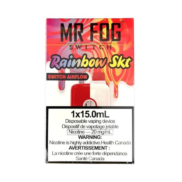 Mr. Fog Switch disposable vape with 5,500 puffs, 15mL e-liquid capacity, and adjustable airflow; available for same-day Calgary delivery.