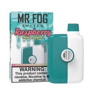 Mr. Fog Switch disposable vape with 5,500 puffs, 15mL e-liquid capacity, and adjustable airflow; available for same-day Calgary delivery.