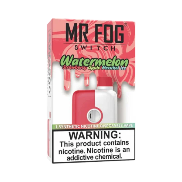 Mr. Fog Switch disposable vape with 5,500 puffs, 15mL e-liquid capacity, and adjustable airflow; available for same-day Calgary delivery.
