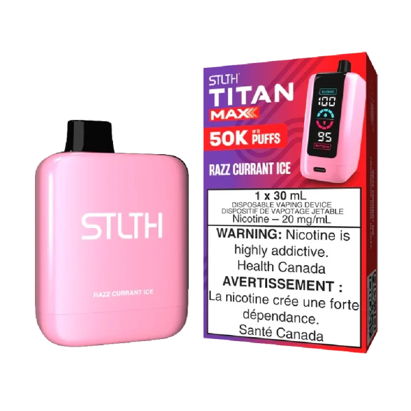 Stlth Titan Max 2% disposable vape angle view