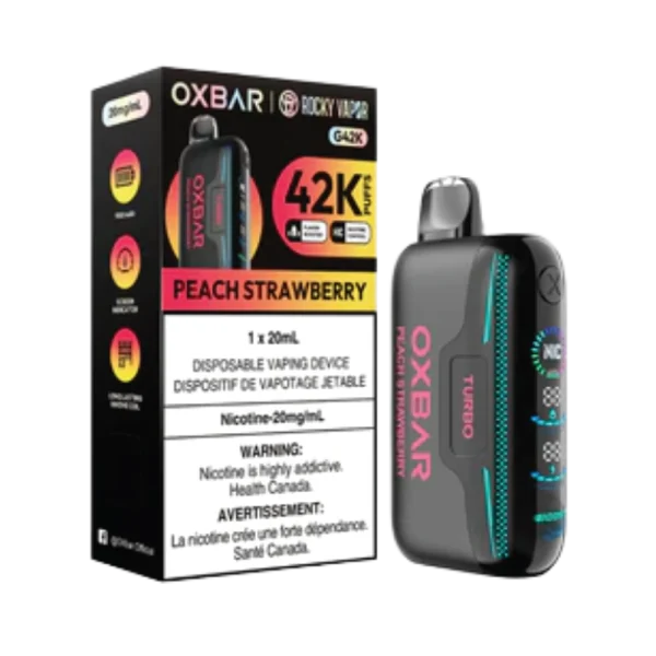 Oxbar G42K disposable vape with 42,000 puffs, triple mesh coils, five firing modes, and 3D curve screen; available for Calgary vape delivery.