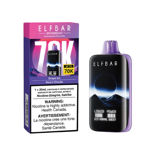 Elf Bar MoonNight 70K 2% disposable vape packaging