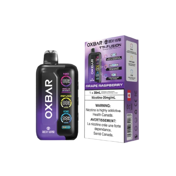 Oxbar Tri Fusion 2% disposable vape detail