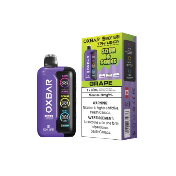 Oxbar Tri Fusion 2% disposable vape detail