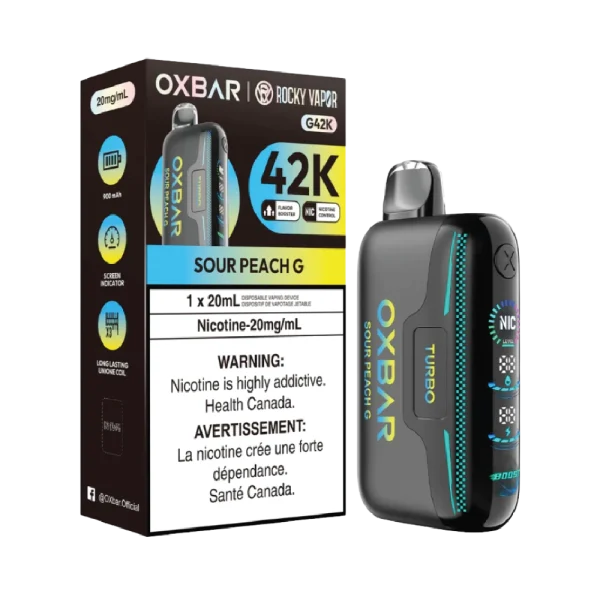 Oxbar G42K 2% disposable vape angle view
