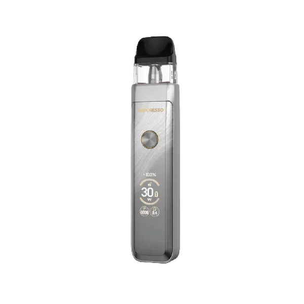 Vaporesso XROS PRO 2 Pod Kit in Glittering Silver with TFT screen and 2A charging.