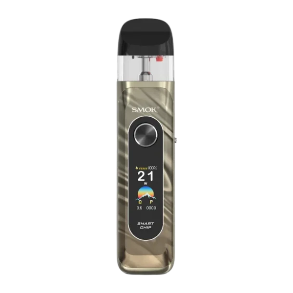 SMOK Novo 6 Pod Kit shown in a vibrant color lineup including Gold, Mineral Green, Blue, Pink, Purple, and Silver; features a compact design and OLED screen.