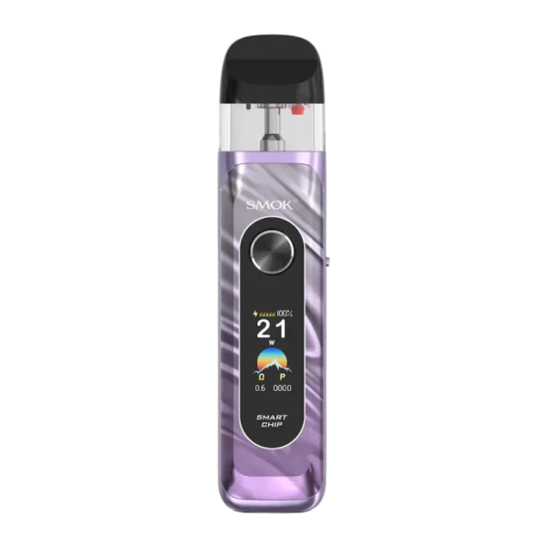 SMOK Novo 6 Pod Kit shown in a vibrant color lineup including Gold, Mineral Green, Blue, Pink, Purple, and Silver; features a compact design and OLED screen.