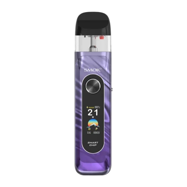 SMOK Novo 6 Pod Kit shown in a vibrant color lineup including Gold, Mineral Green, Blue, Pink, Purple, and Silver; features a compact design and OLED screen.