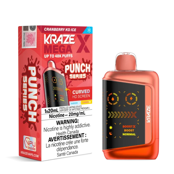 Kraze Mega X 2% disposable vape packaging