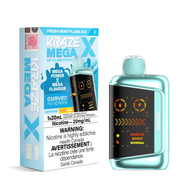Kraze Mega X 2% disposable vape angle view
