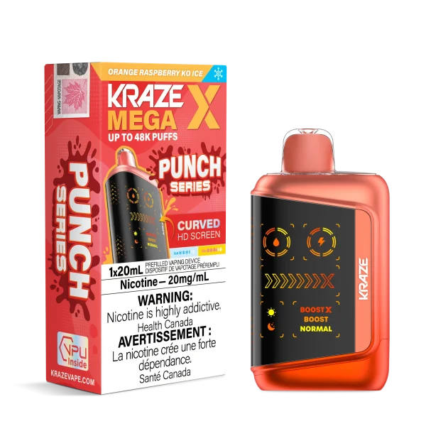 Kraze Mega X 2% disposable vape detail