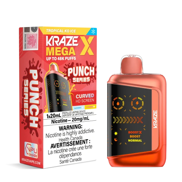 Kraze Mega X 2% disposable vape packaging