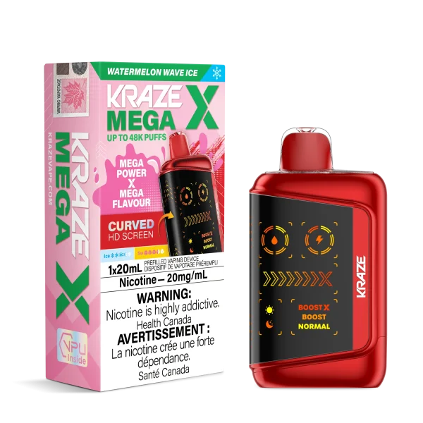 Kraze Mega X 2% disposable vape angle view