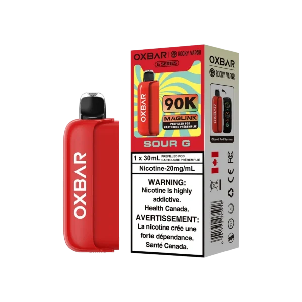 Oxbar Maglink Pods 2% disposable vape angle view